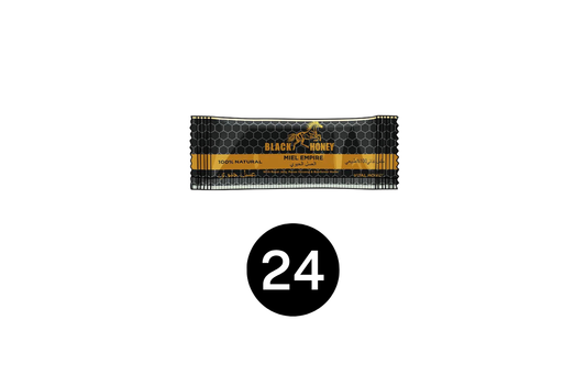24 sticks BLACK HONEY à la gelée royale et au pollen d'abeille