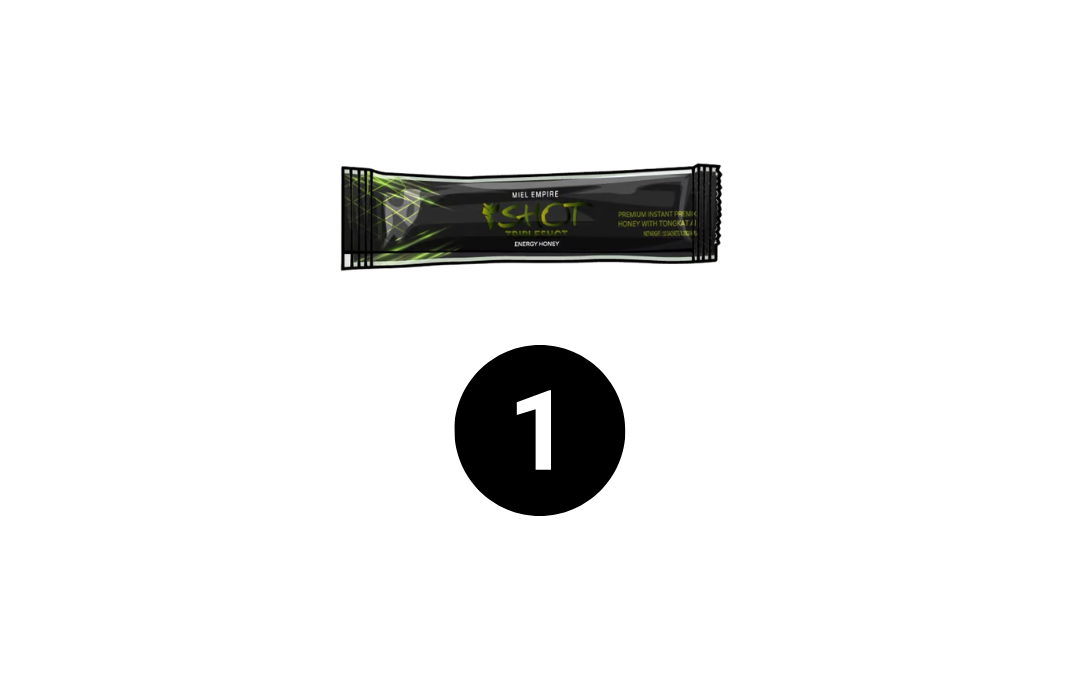 Triple Shot™ stick individuel 20 g – Miel premium aux extraits naturels